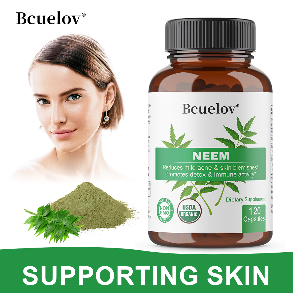 Herbal Supplement - Capsule di Foglie di Neem Biologiche,